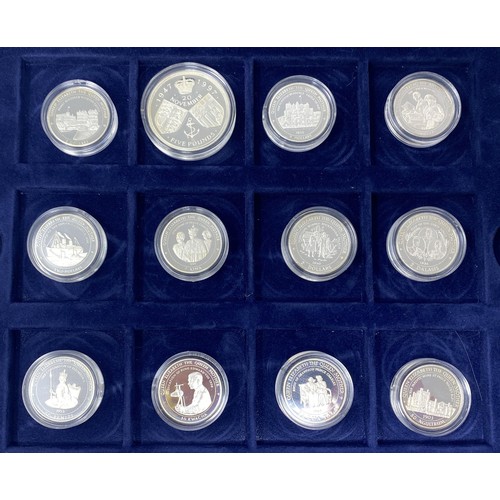 98 - Assorted commemorative silver proof coins (24) in a presentation case