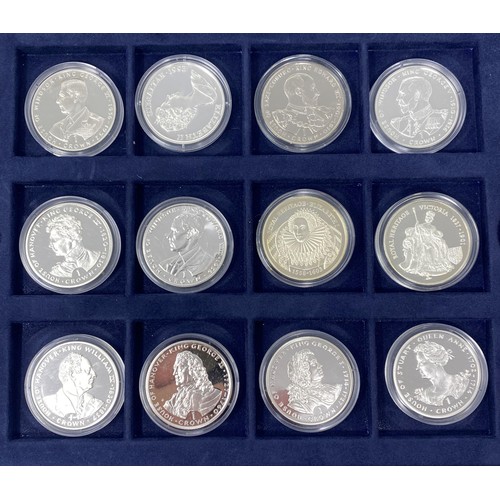 99 - Assorted commemorative silver plated proof crowns, (23)