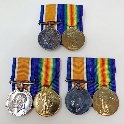 45 - A British War Medal and Victory Medal, pair, awarded to DM2-196488 Pte G Wallis ASC, another pair, a... 