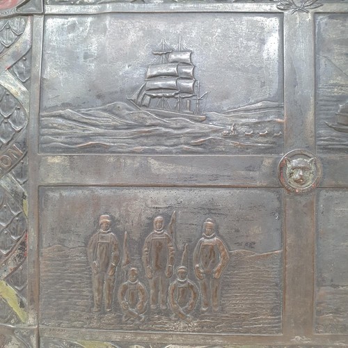 59 - A Captain Robert Scott Antarctic Expedition memorial plaque c. 1913, decorated the four scenes (base... 