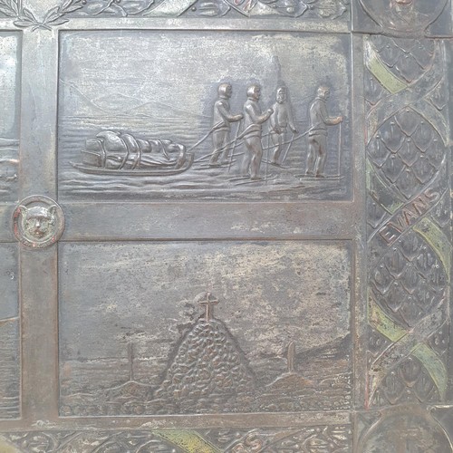 59 - A Captain Robert Scott Antarctic Expedition memorial plaque c. 1913, decorated the four scenes (base... 