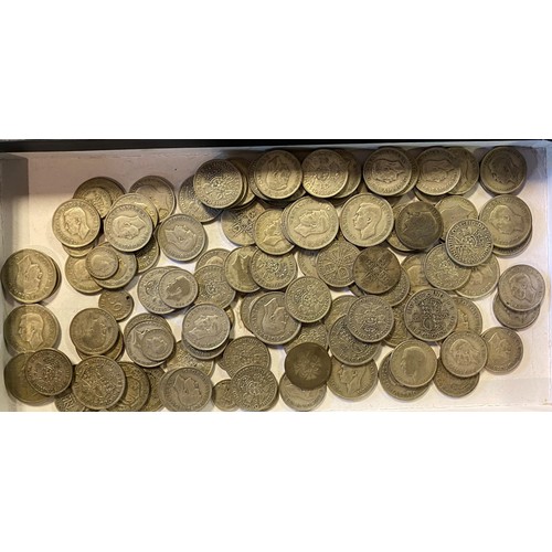 91 - Assorted half crowns, florins, and other coins, mainly pre-1947