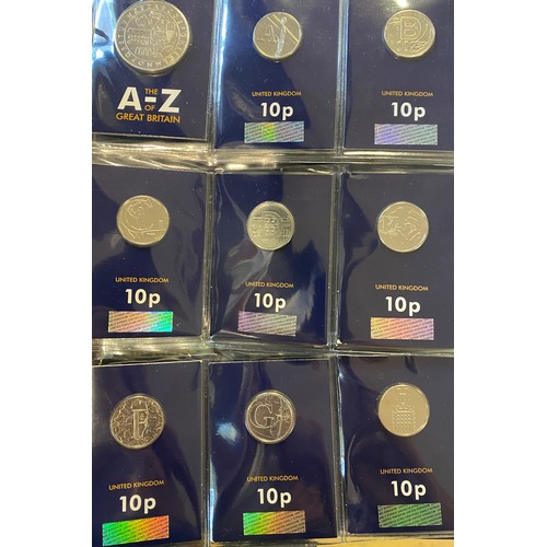 197 - A collection of Change Checker commemorative coins, in a folder, and assorted commemorative coins (b... 