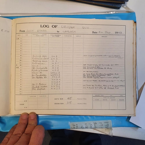 13 - Three Weymouth Log Books, for Ubique Quo of Glasgow, kept by Colin M Ure, dated 18th June 1954 - 11t... 