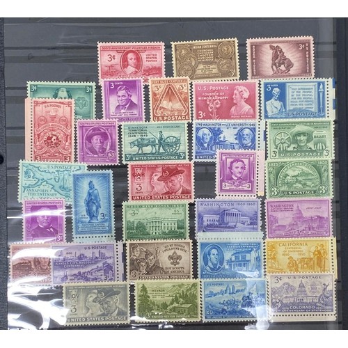 224 - USA - 1930s-70 fine unused collection in album with much unmounted and an envelope with face value