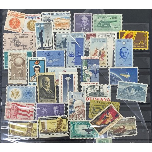 224 - USA - 1930s-70 fine unused collection in album with much unmounted and an envelope with face value