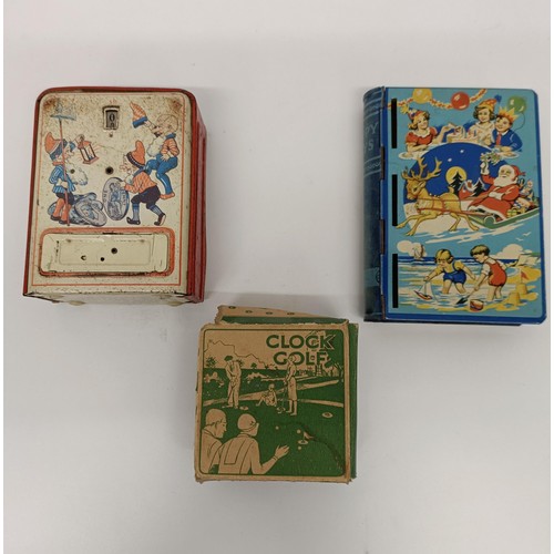 522 - A Chinese tinplate clockwork Somersaulting Butterfly, boxed, and assorted toys (box)