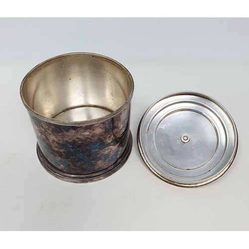 599 - A silver plated box and cover, by Hukin & Heath, 12 cm diameter