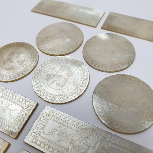 641 - A group of assorted Chinese mother of pearl gaming counters