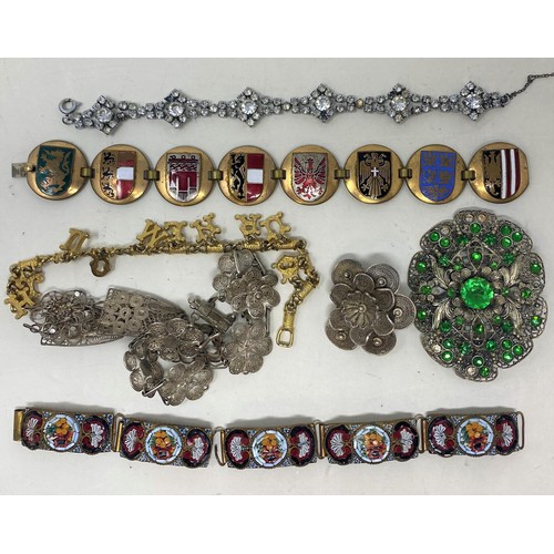 669 - A micro mosaic bracelet and assorted costume jewellery (qty)