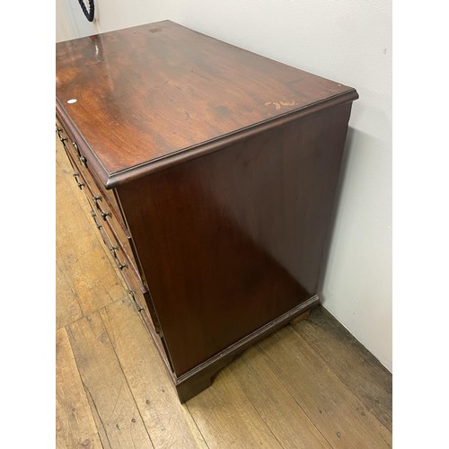 758 - A 19th century mahogany chest, having four long graduated drawers, 92 cm wide