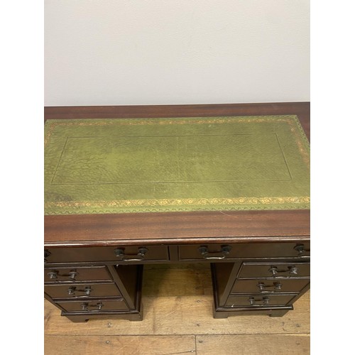 775 - A mahogany kneehole desk, 91 cm wide