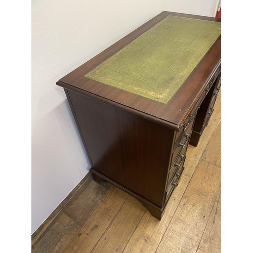 775 - A mahogany kneehole desk, 91 cm wide