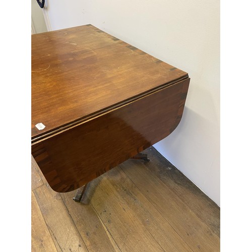 840 - A mahogany sofa table, with coromandel wood crossbanding,  92 cm wide