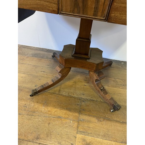 840 - A mahogany sofa table, with coromandel wood crossbanding,  92 cm wide