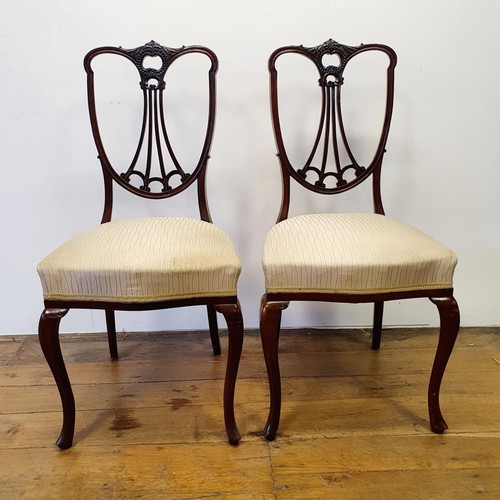 858 - A pair of early 20th century mahogany single chairs, and 19th century receipt, for Brice Webb, cabin... 