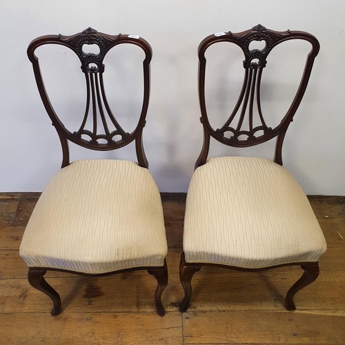 858 - A pair of early 20th century mahogany single chairs, and 19th century receipt, for Brice Webb, cabin... 