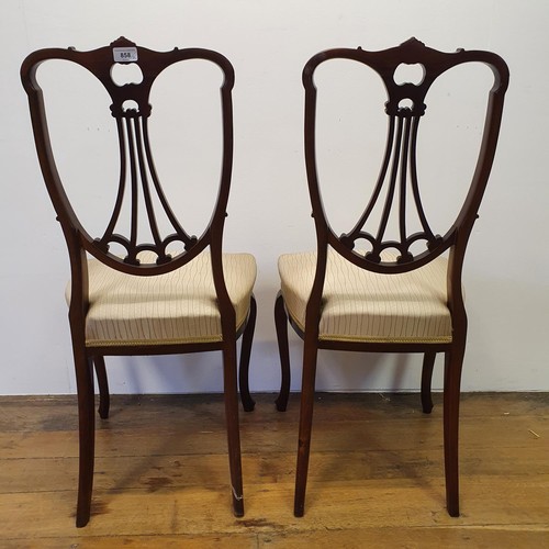 858 - A pair of early 20th century mahogany single chairs, and 19th century receipt, for Brice Webb, cabin... 