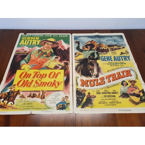 28 - Gene Autry, American One Sheet film posters, The Old West, Loaded Pistols (2), On Top Of Old Smokey,... 