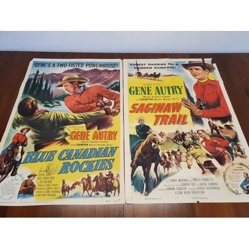 28 - Gene Autry, American One Sheet film posters, The Old West, Loaded Pistols (2), On Top Of Old Smokey,... 