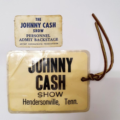 11 - A Johnny Cash Show Personnel Admit Backstage Artist Consultants Productions label, 5 x 7.5 cm, and a... 