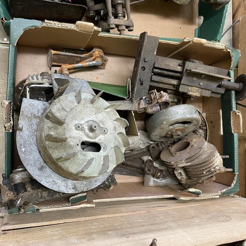 167 - A Suffolk lawnmower type engine, another similar, and assorted parts and items (3 boxes) 
Provenance... 