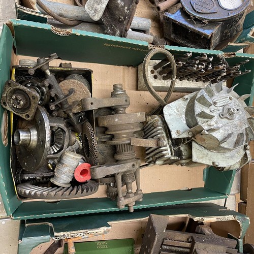 167 - A Suffolk lawnmower type engine, another similar, and assorted parts and items (3 boxes) 
Provenance... 