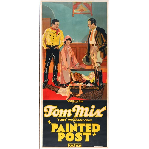 2 - A 1920s film poster, Painted Post, Tom Mix, with Tony The Wonder Horse by Fox Films, English three-s... 