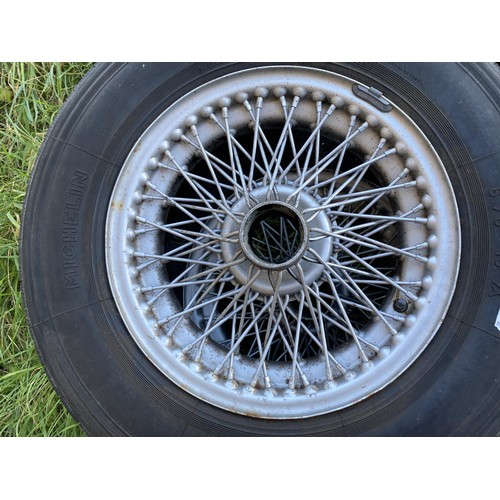 237 - Five wire wheels, with tyres, for an Aston Martin (5)