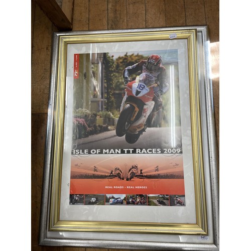 147 - A Mallory Park Post TT International Race poster, a Rod Organ limited edition signed print, Unforget... 