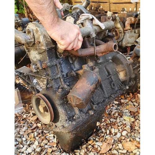 245 - An Austin Morris four cylinder engine, with a gearbox Provenance: Removed from a private garage/work... 