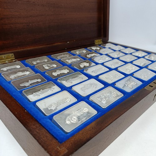 131A - A superb full set of 36 solid heavy silver vintage Automobile Car Ingots, by John Pinches, complete ... 