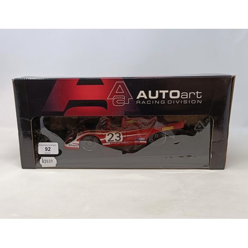 92 - An Autoart Porsche 917K 1:18 scale model, boxed