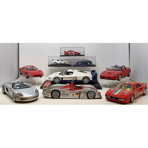 93 - A Maisto model of an Infineon Audi R8 Le Mans 2002 Race Car, and eight others