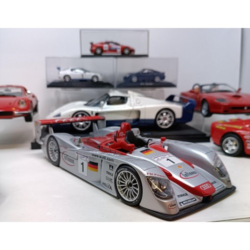 93 - A Maisto model of an Infineon Audi R8 Le Mans 2002 Race Car, and eight others