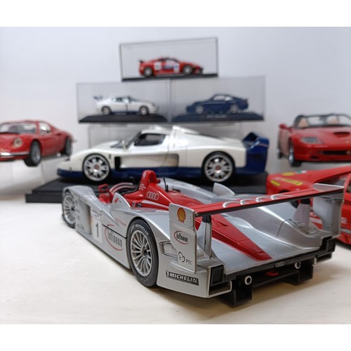 93 - A Maisto model of an Infineon Audi R8 Le Mans 2002 Race Car, and eight others