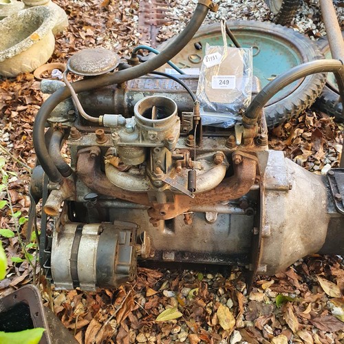 249 - A Reliant engine and gearbox  
Provenance: Removed from a private garage/workshop in Oxfordshire