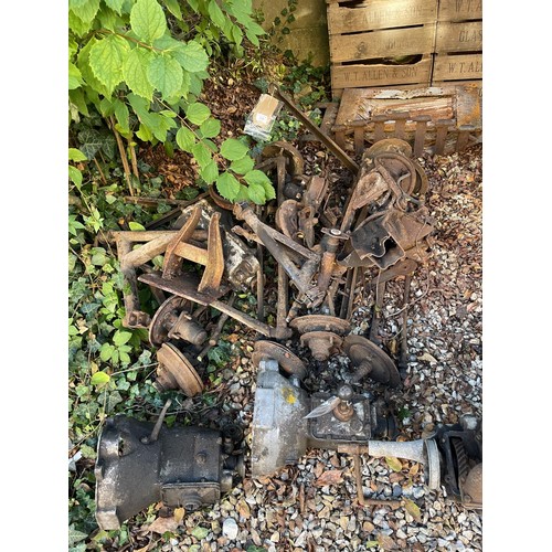 218 - Assorted frame parts, including probably Austin 7, three gearboxes and other items (qty) 
Provenance... 