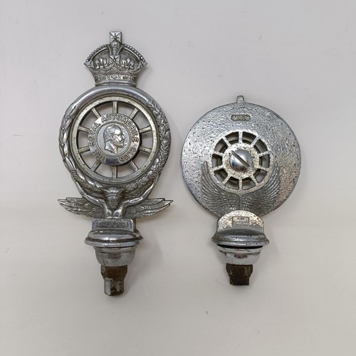 119 - A Royal Automobile Club Associate car badge, and another (2)