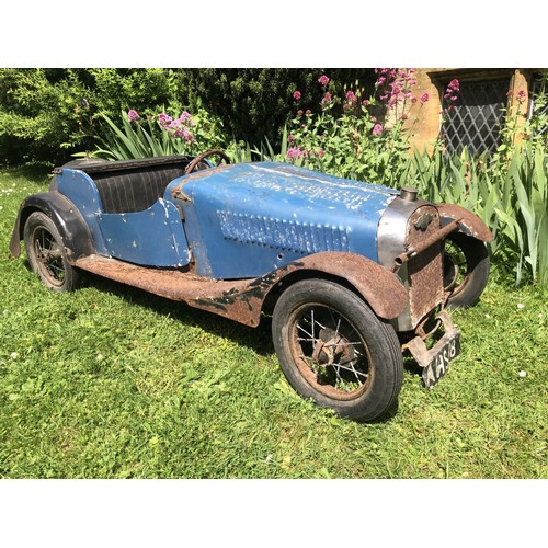 95 - A Morgan Series I 4/4 DHC childs pedal car, with twin mounted spares, for restoration