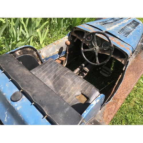 95 - A Morgan Series I 4/4 DHC childs pedal car, with twin mounted spares, for restoration