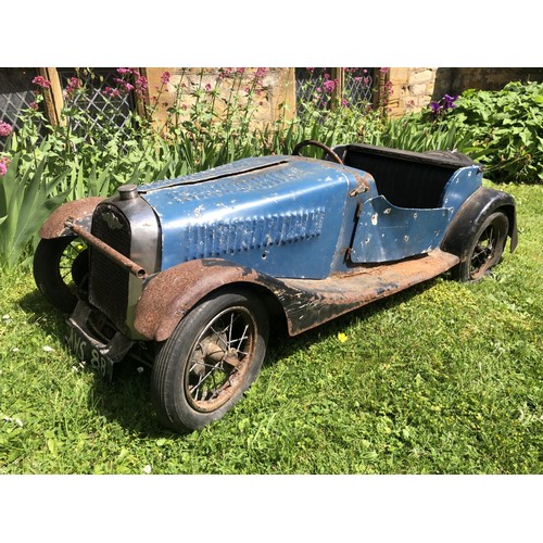 95 - A Morgan Series I 4/4 DHC childs pedal car, with twin mounted spares, for restoration