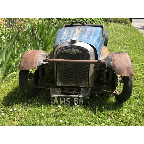 95 - A Morgan Series I 4/4 DHC childs pedal car, with twin mounted spares, for restoration