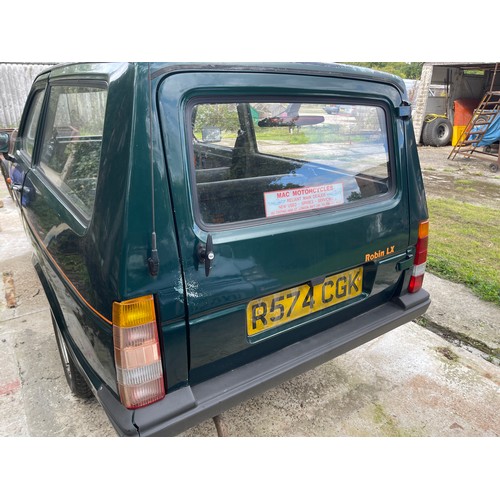 101 - 1998 Reliant Robin LX
Being sold without reserve
Registration number R574 CGK
Metallic green
Note: T... 