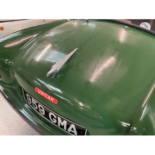 109 - 1959 Opperman Unicar
Registration number 959 GMA
Two-tone green
Bought by a former Opperman employee... 