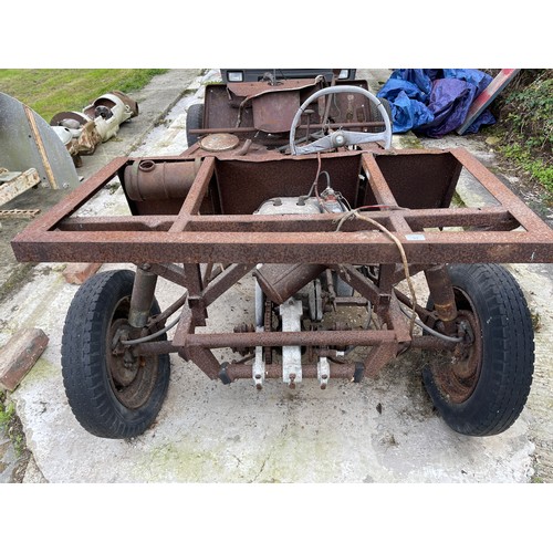 92 - An Astra van chassis/running gear, fitted with a British Anzani engine type Unitwin, with a chassis ... 