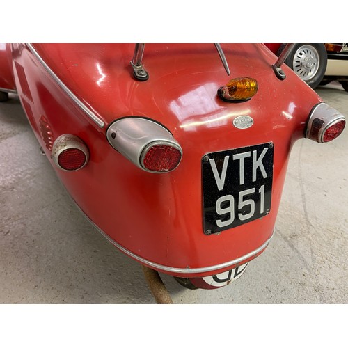 139 - 1960 Messerschmitt KR200
Registration number VTK 951
Red
This KR200 is in original condition, having...