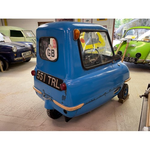 135 - 1965 Peel P50
Registration number 551 TRL
Blue
Manufactured by the Peel Engineering Company on the I... 