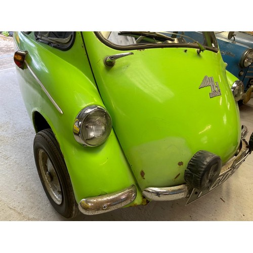 133 - 1957 Heinkel (made in Dunkald, Ireland)
Registration number PCO 56
Signal green
Left hand drive
Affe...