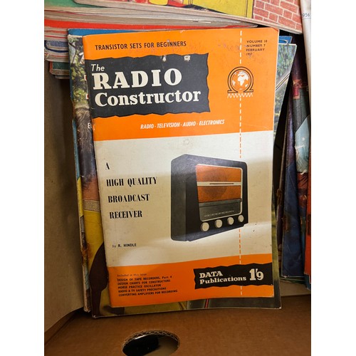 182 - A TV in a bakelite case, assorted radios, typewriters, other items and a group of radio related and ... 